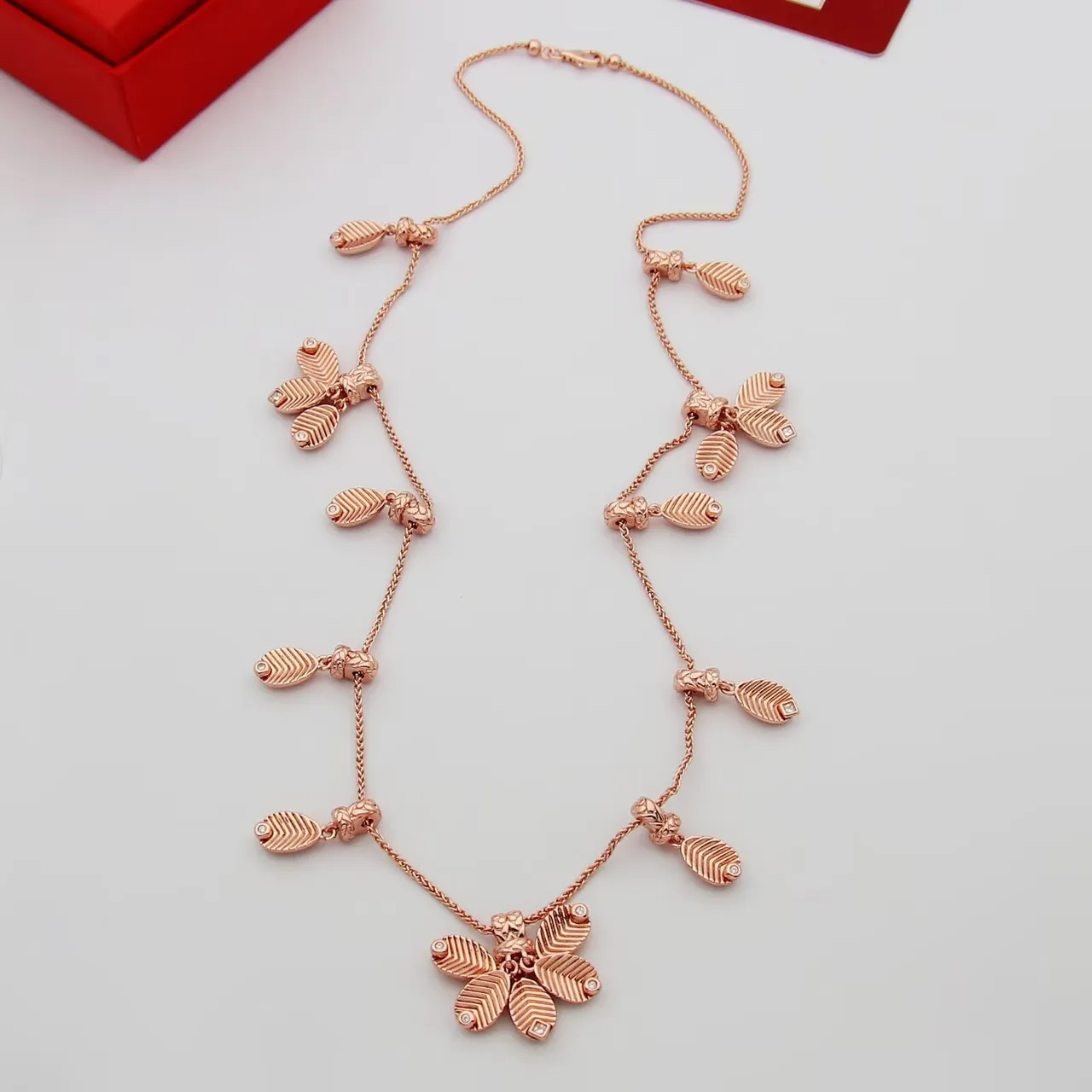Gold-Tone Multi-Pendant Floral Motif Necklace 5