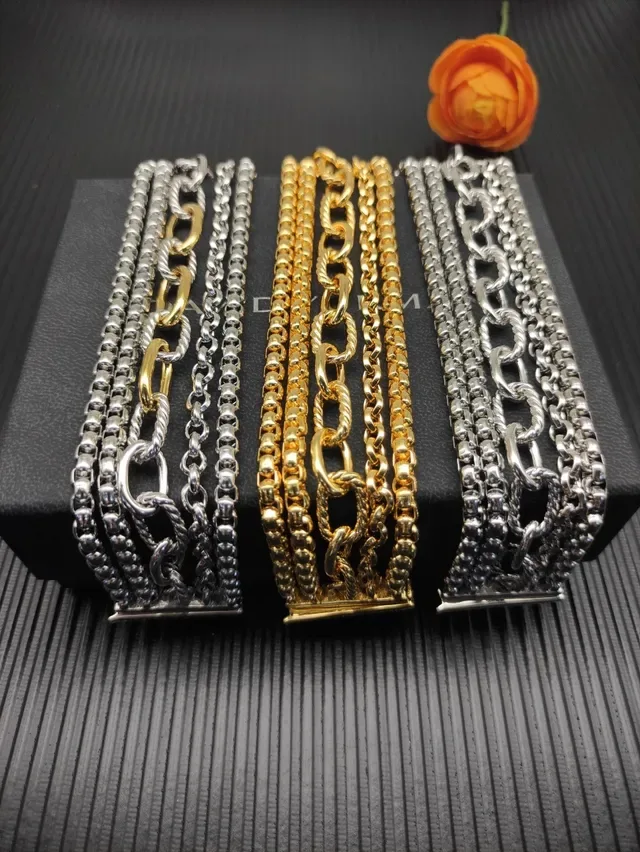 Gold-Tone Multi-Strand Interlocking Chain Link Bracelet 2