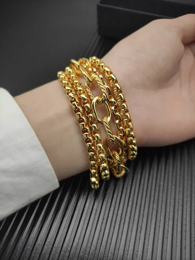 Gold-Tone Multi-Strand Interlocking Chain Link Bracelet 6
