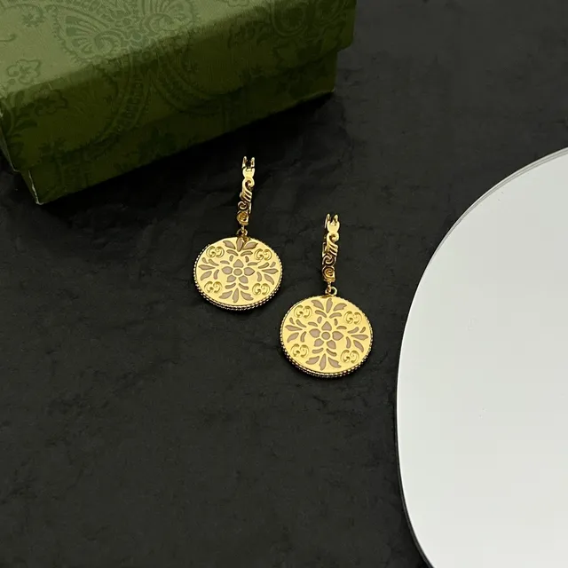 Gold-Tone Ornate Filigree Disc Dangle Earring 4