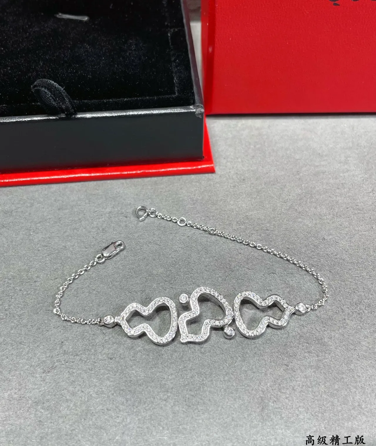 Gold-Tone Pavé Open Heart Motif Bracelet 8