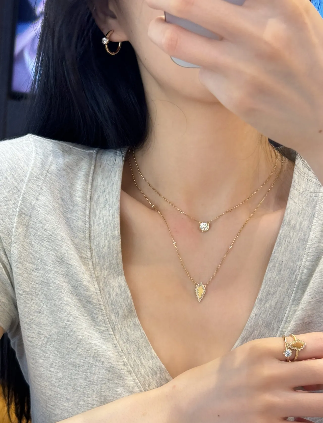 Gold-Tone Solitaire Pendant Necklace 2