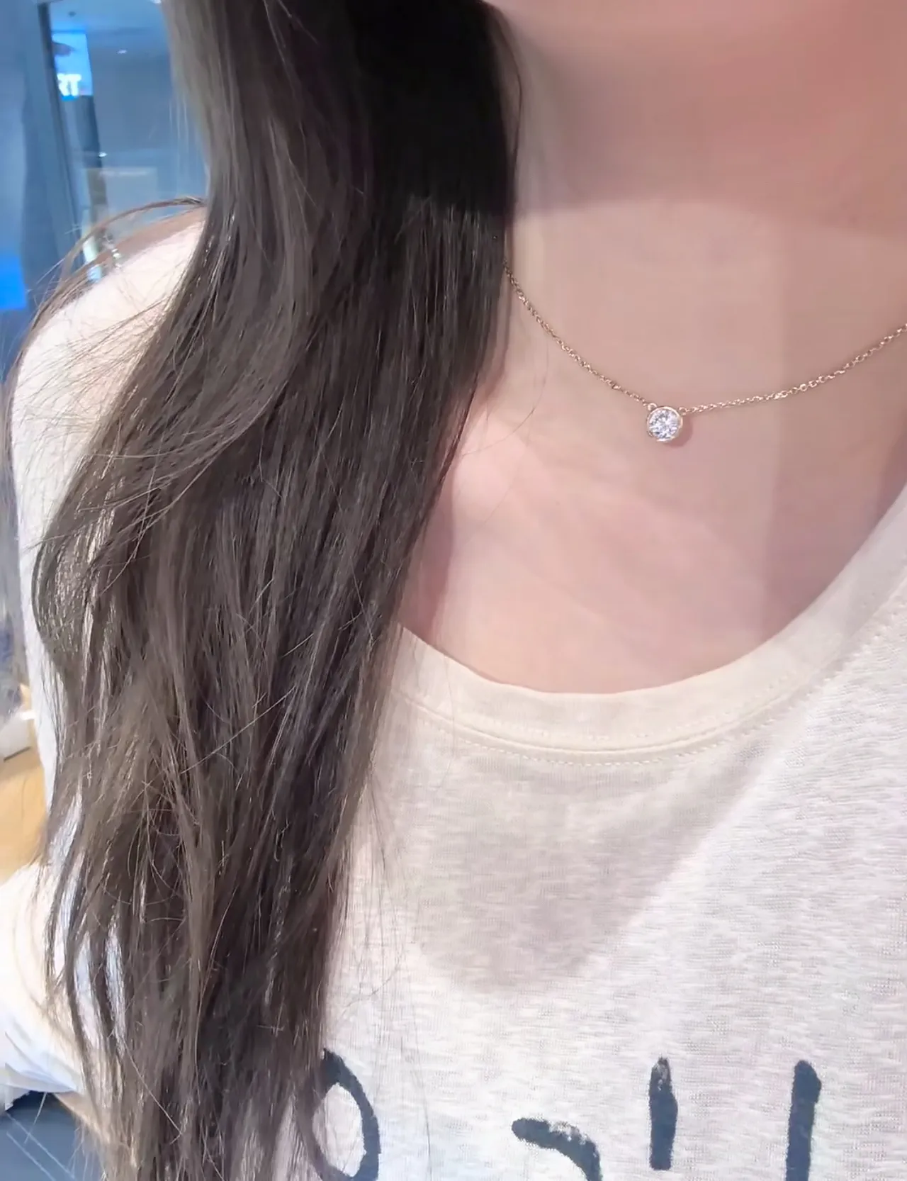 Gold-Tone Solitaire Pendant Necklace 4
