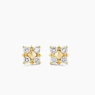 Gold-Tone Square Geometric Stud Earrings