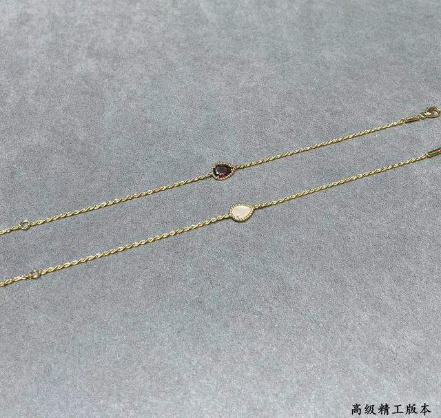 Gold-Tone Twisted Chain Teardrop Gemstone Bracelets 5