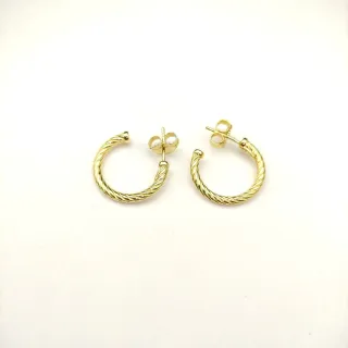 Gold Twisted Rope Hoop Earrings