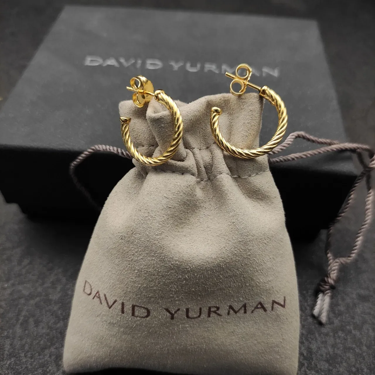 Gold Twisted Rope Hoop Earrings 8