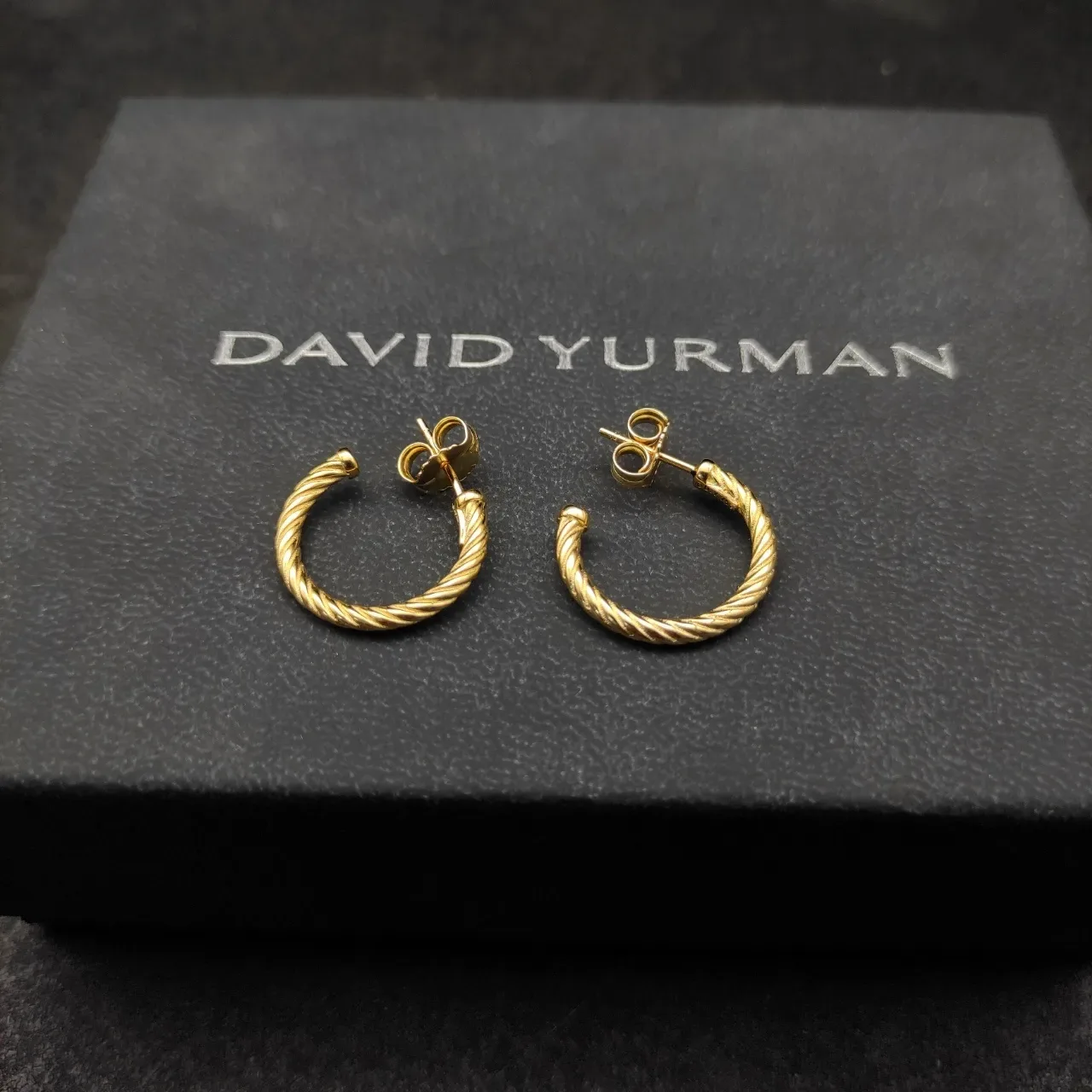 Gold Twisted Rope Hoop Earrings 9