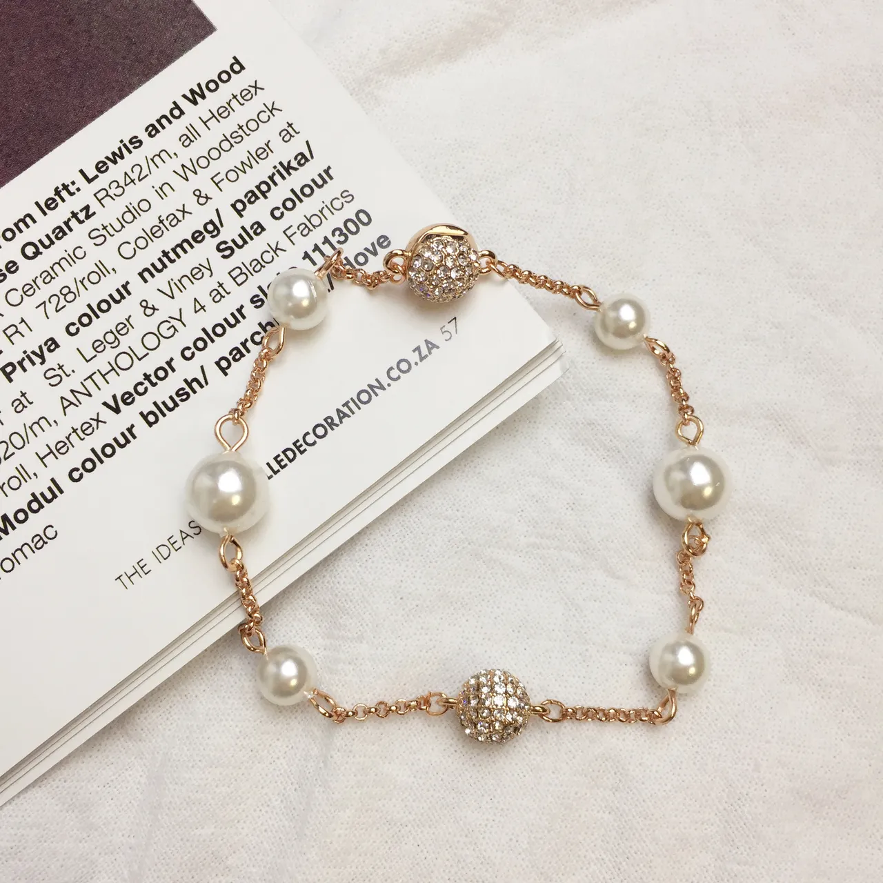 Gold White Rose Chain Freshwater Pearls Necklace 3