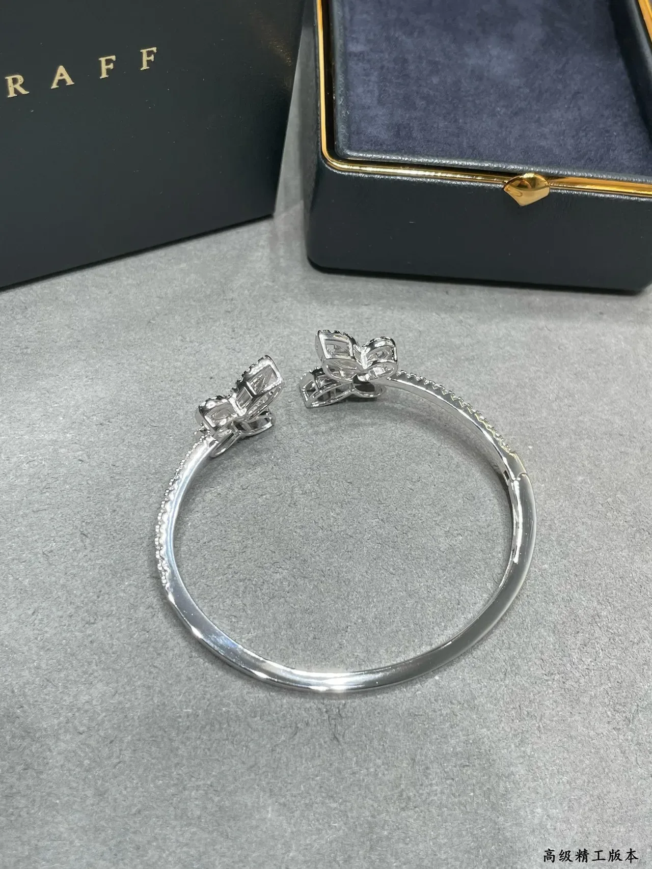 GRAFI Pavé Butterfly Floral Open Cuff Bracelet 4