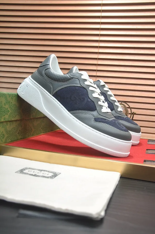 Gray and Navy Platform Lifestyle Sneaker 3