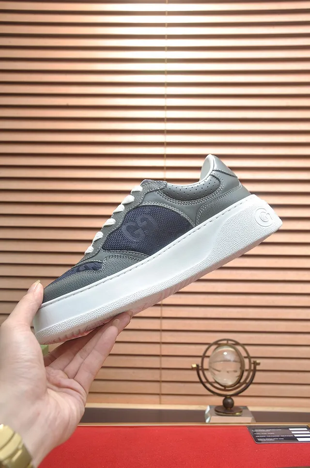 Gray and Navy Platform Lifestyle Sneaker 5
