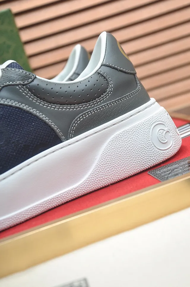 Gray and Navy Platform Lifestyle Sneaker 9