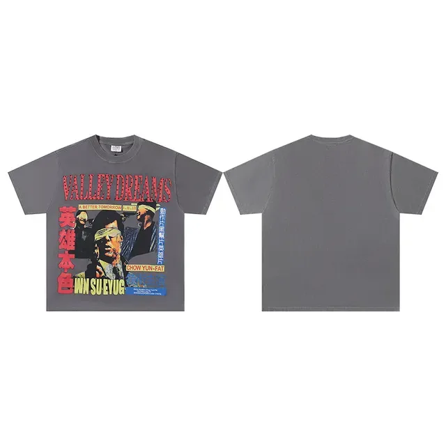 Gray Graphic-Print Oversized T-Shirt 2