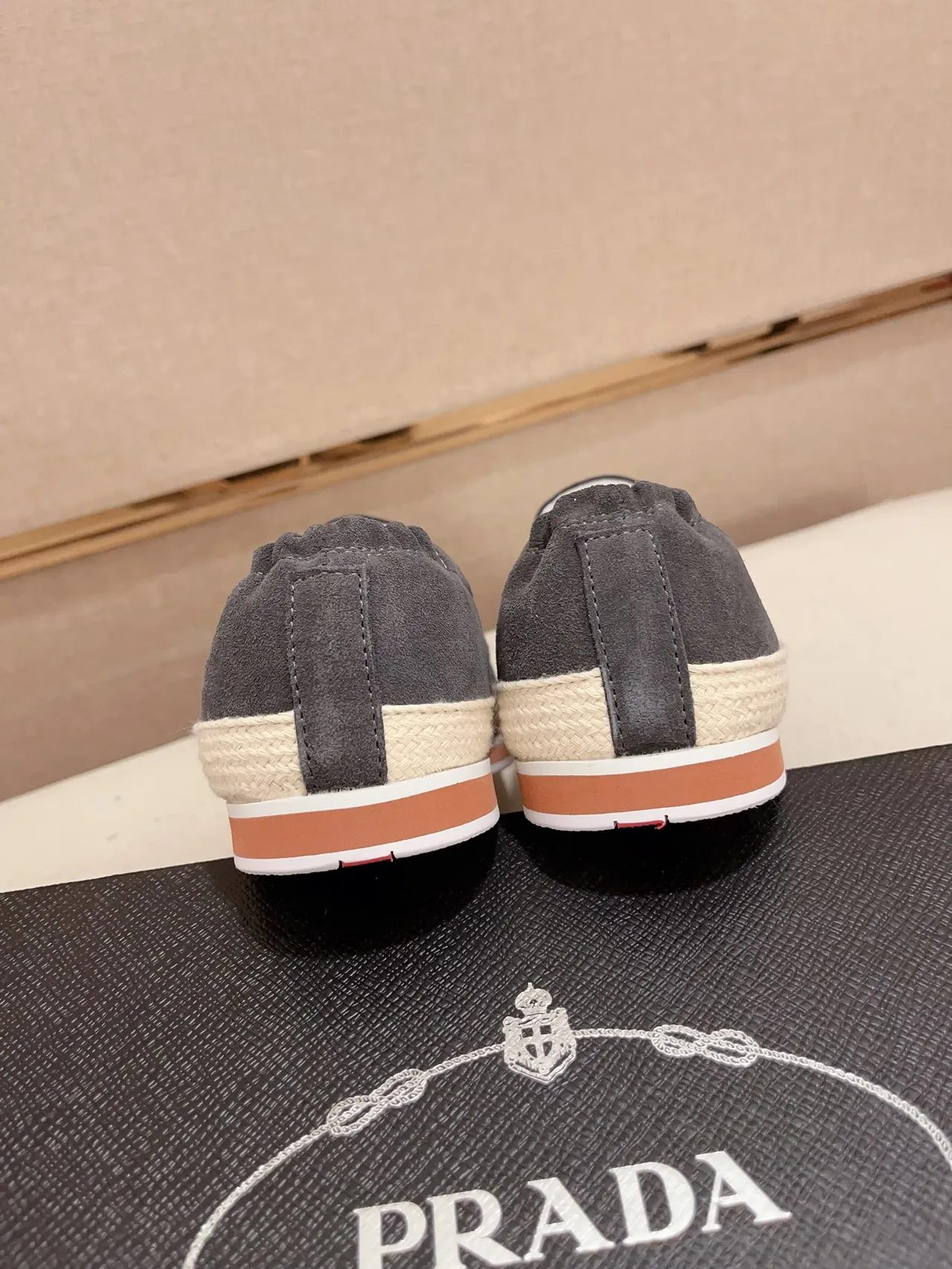 Gray Suede Slip-On Espadrille Boat Shoe 3