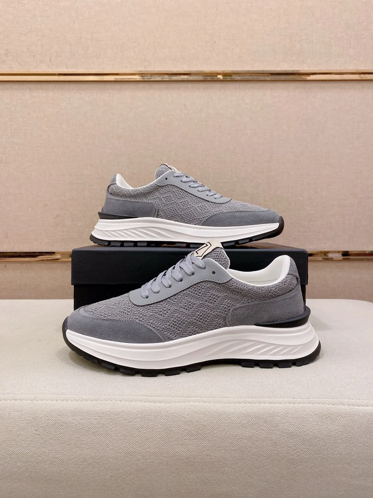 Gray White Mixed Mesh And Suede Upper Low-Top Lifestyle Silhouette Chunky Sneakers 7