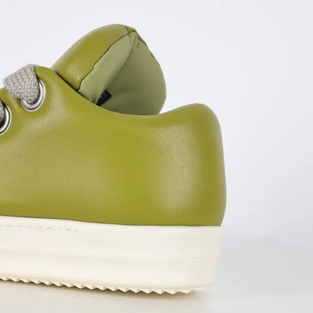 Green Beige Olive Leather Upper Off-White Cupsole Sneakers 4