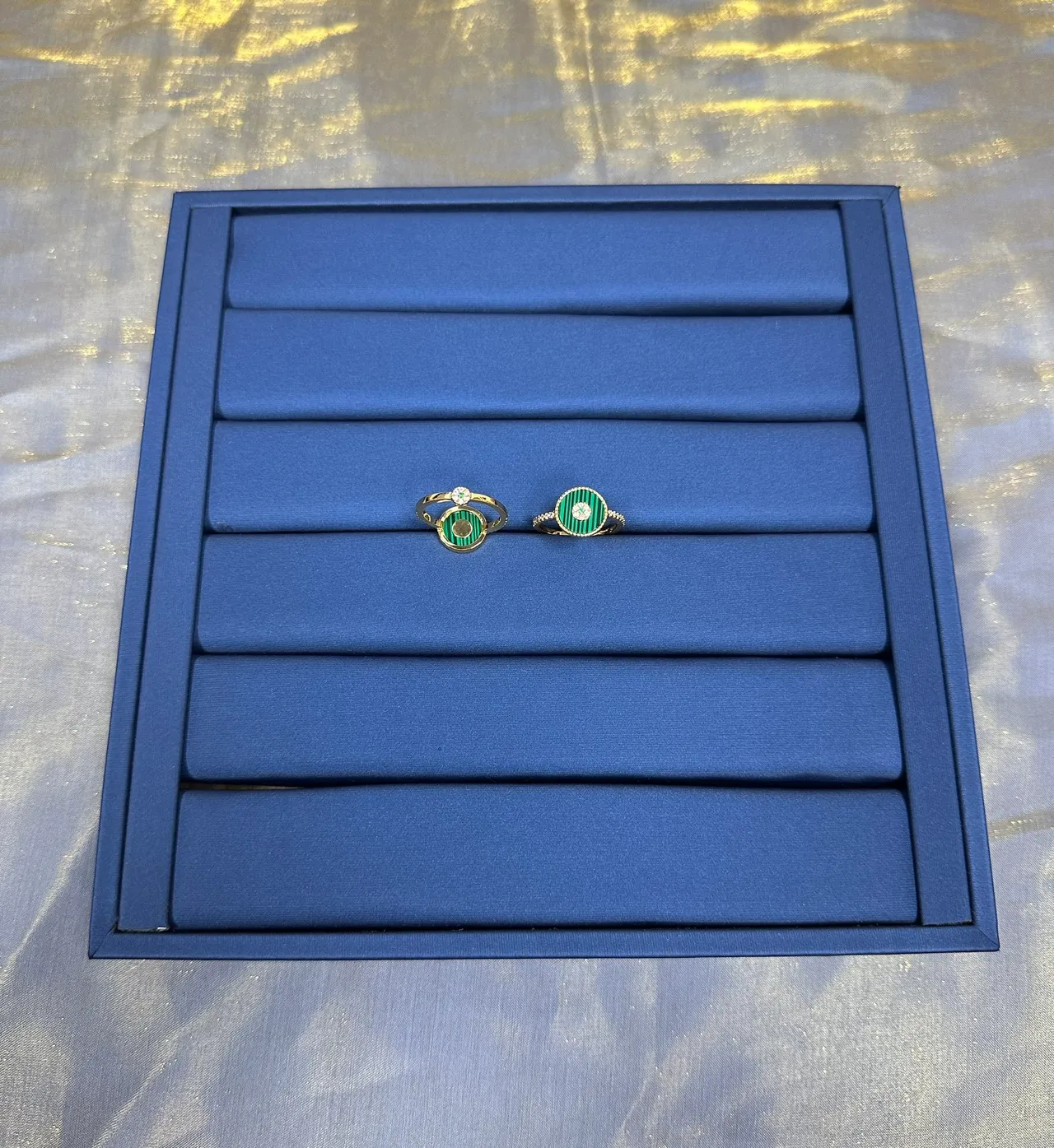 Green Enamel and Pavé Diamond Ring 7