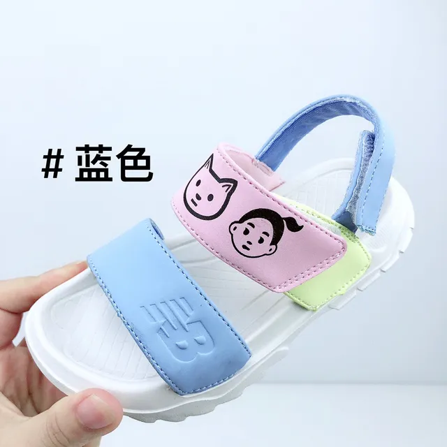 Sandales casuales vert rose à deux sangles à fermeture velcro 2