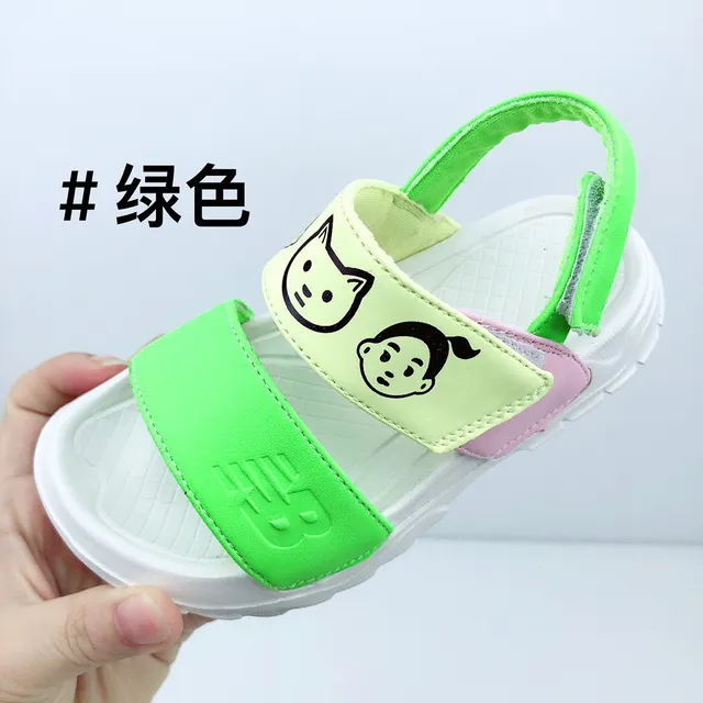 Sandales casuales vert rose à deux sangles à fermeture velcro 6