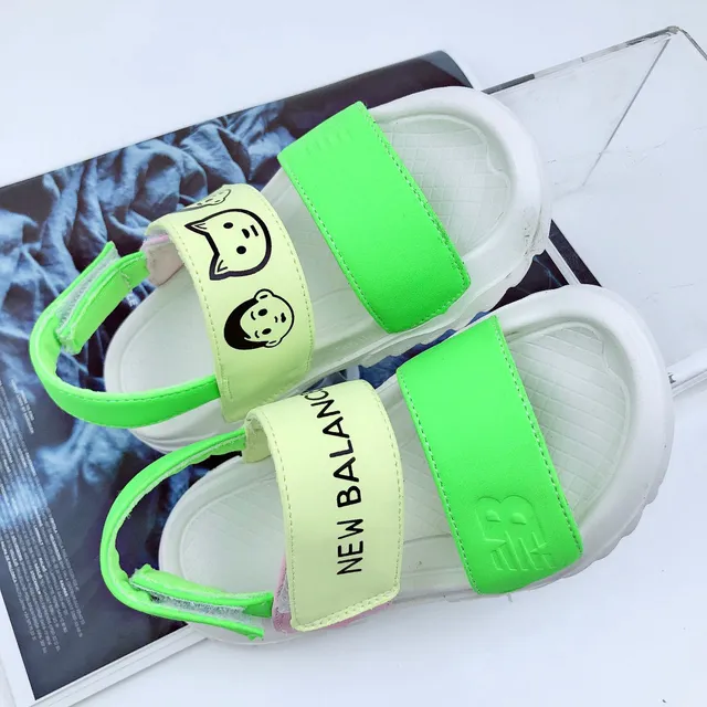 Sandales casuales vert rose à deux sangles à fermeture velcro 8