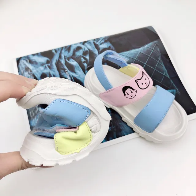 Sandales casuales vert rose à deux sangles à fermeture velcro 15