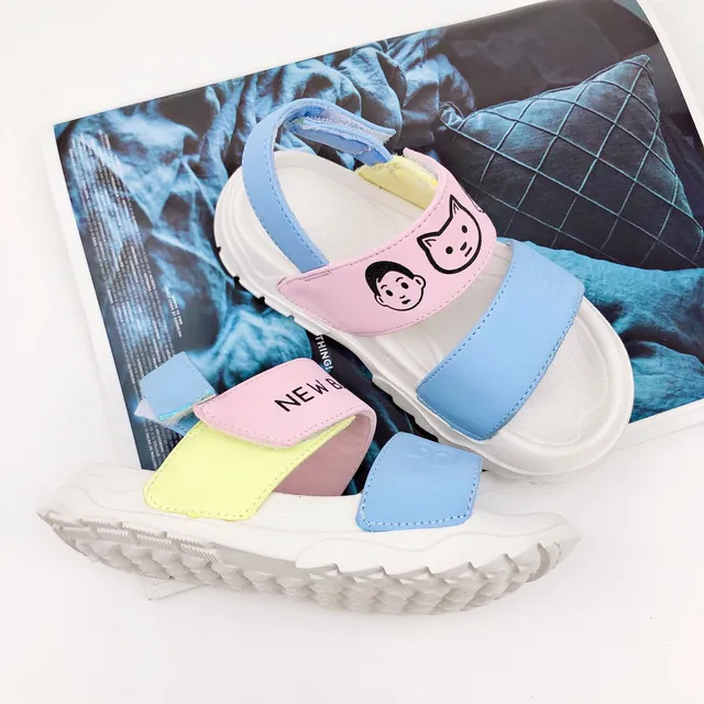 Sandales casuales vert rose à deux sangles à fermeture velcro 17