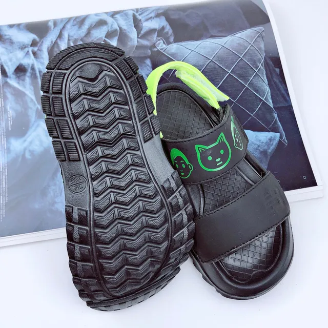 Sandales casuales vert rose à deux sangles à fermeture velcro 22