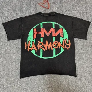 Harmony ड्रिपिंग फ़ॉन्ट हॉरर इलस्ट्रेशन ग्राफ़िक प्रिंट टी-शर्ट