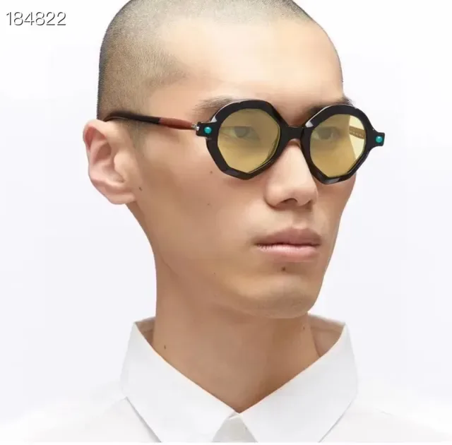 KUBORAUM Geometric Octagonal Amber Tint Sunglasses 2