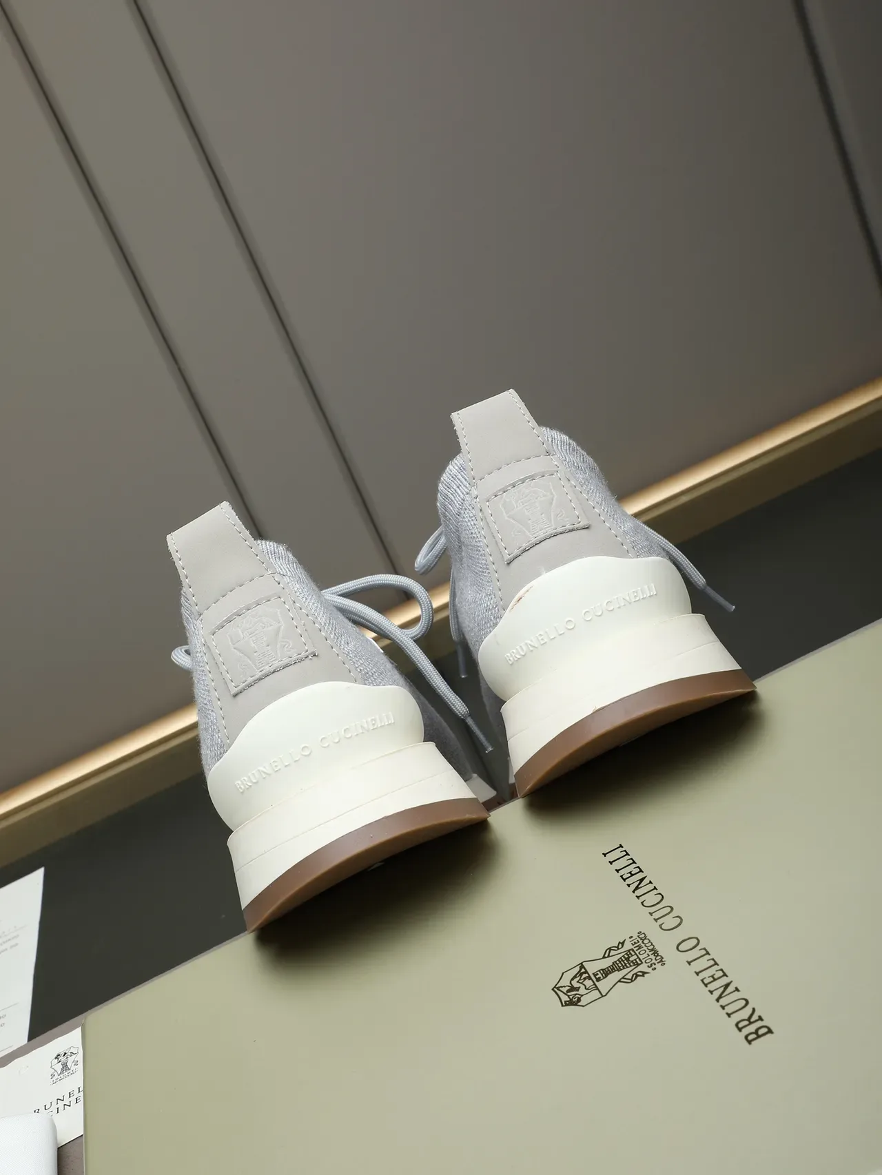 Light Gray Knit Lace-Up Lifestyle Sneaker 3