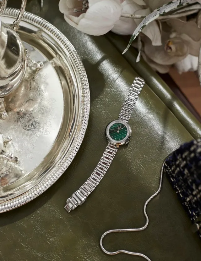 Lola Rose Green Malachite Dial Silver-Tone Quartz Watch 4