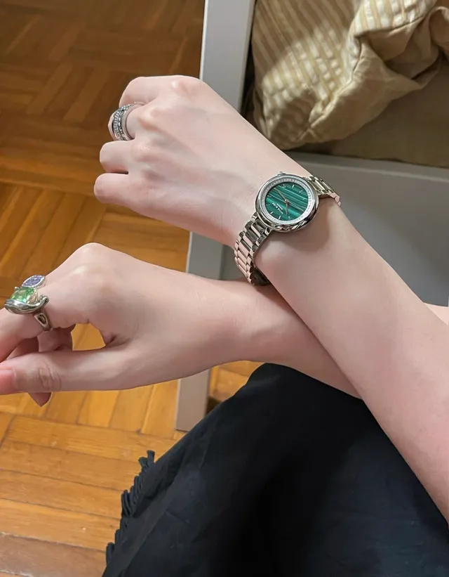 Lola Rose Green Malachite Dial Silver-Tone Quartz Watch 5