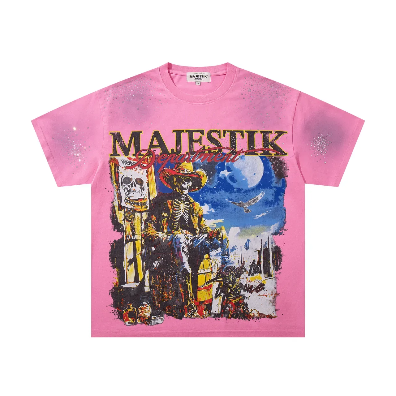 MAJESTIK Graphic-Print Oversized Pink T-Shirt 4