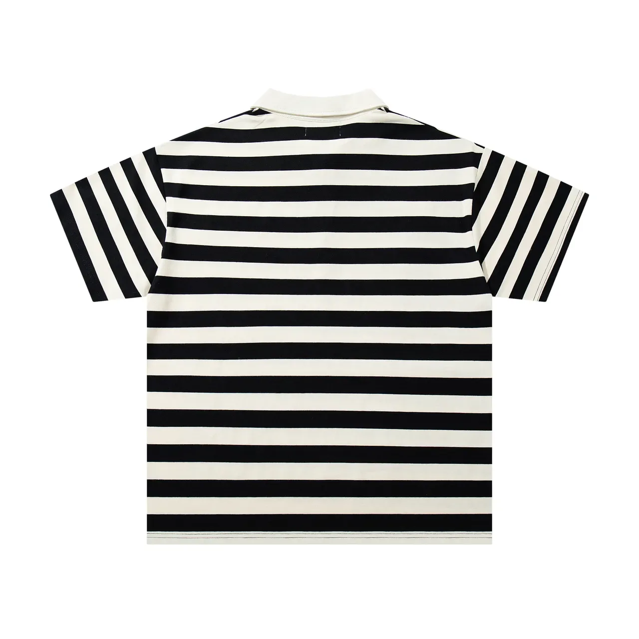 MAJESTIK Striped Graphic Half-Zip Polo Shirt 3