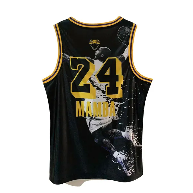 Mamba 8 Black Mamba Print Basketball Jersey 3
