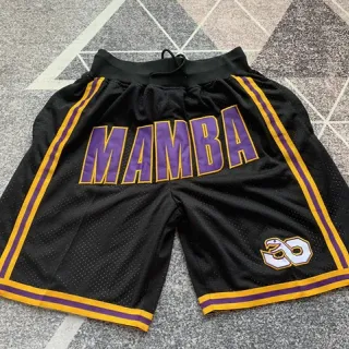 Mamba Black Purple Gold Mesh Basketball Shorts