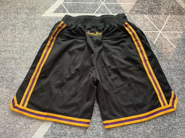 Mamba Black Purple Gold Mesh Basketball Shorts 4