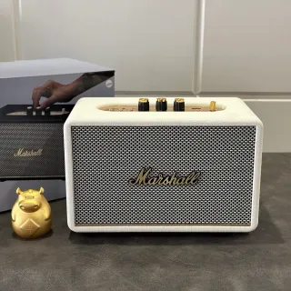 Marshall White Gold Rectangular Compact Form Leatherette Casing Portable Speaker