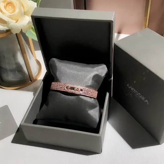 Messika Pavé Crystal Gold-Tone Rectangular Bracelet 3