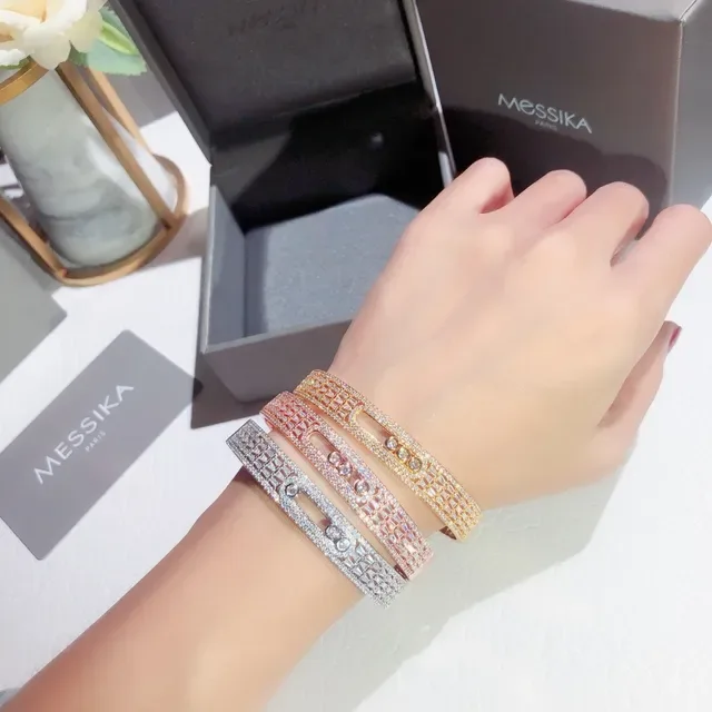 Messika Pavé Crystal Gold-Tone Rectangular Bracelet 4
