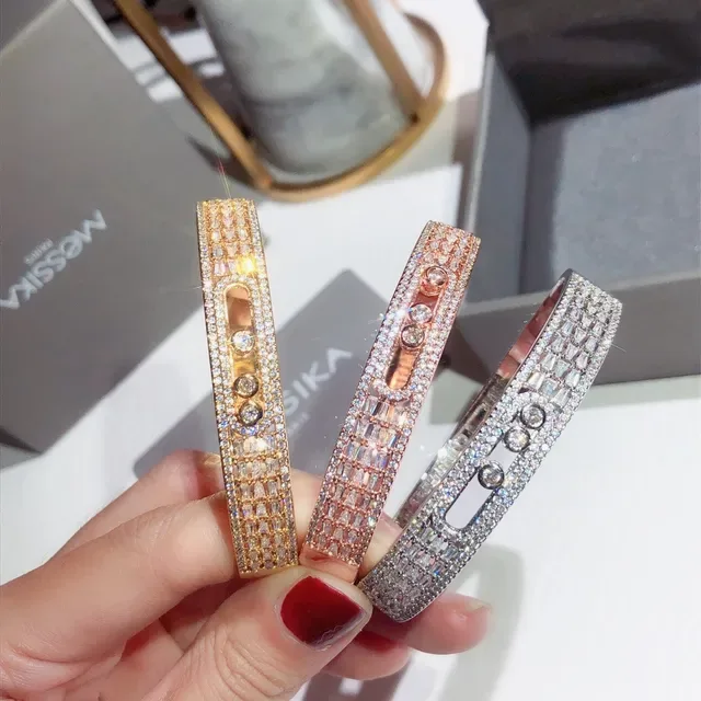 Messika Pavé Crystal Gold-Tone Rectangular Bracelet 5