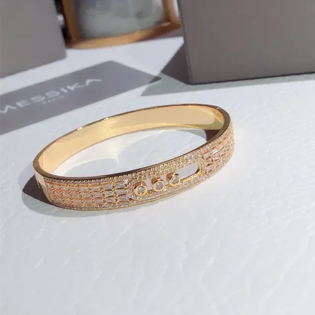 Messika Pavé Crystal Gold-Tone Rectangular Bracelet 6