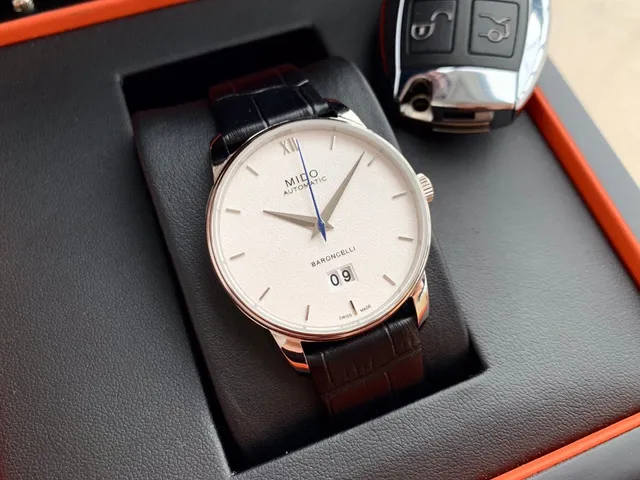 Mido Baroncelli Rose Gold Tone White Dial Mechanical Watch 4