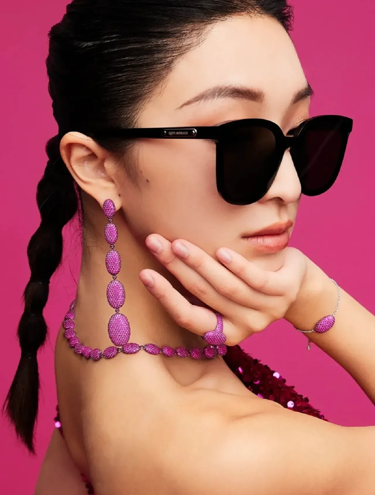 Multi-Tiered Pavé-Set Oval Cluster Dangling Earrings 3