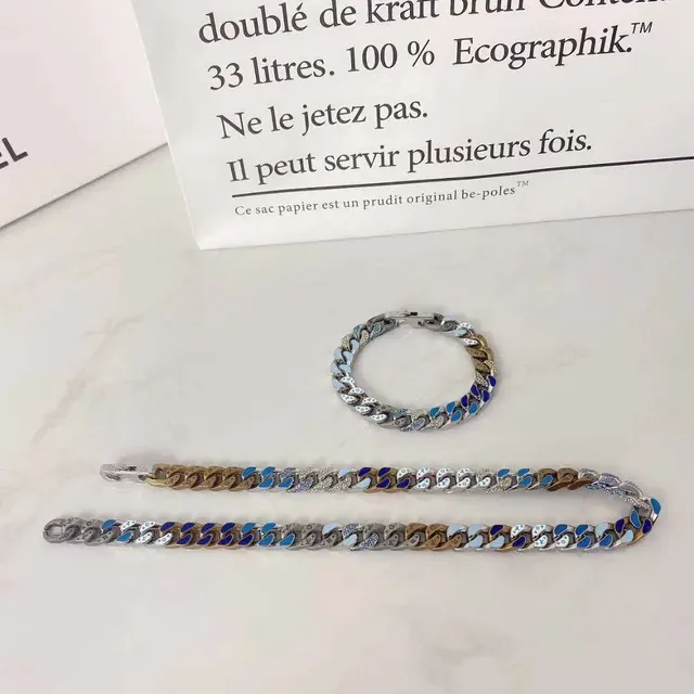Multicolor Enamel and Crystal Curb Chain Bracelets 4