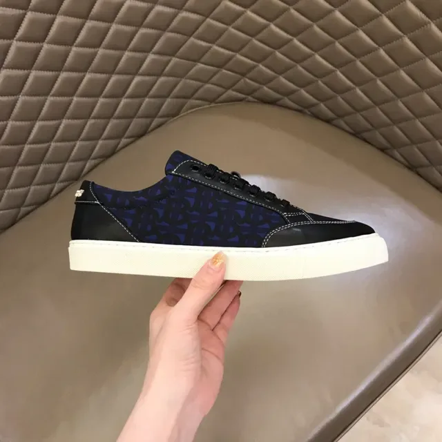 Navy and Black Patterned Low-Top Lace-Up Sneaker 4