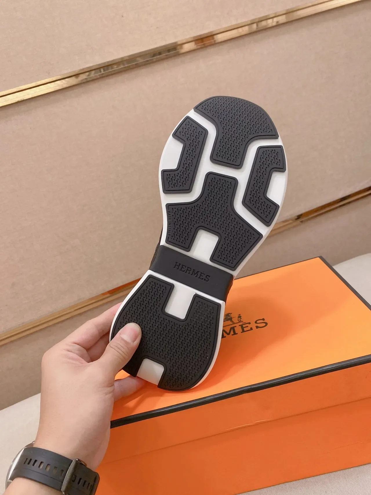 Navy and Orange H-Panel Lifestyle Sneaker 2