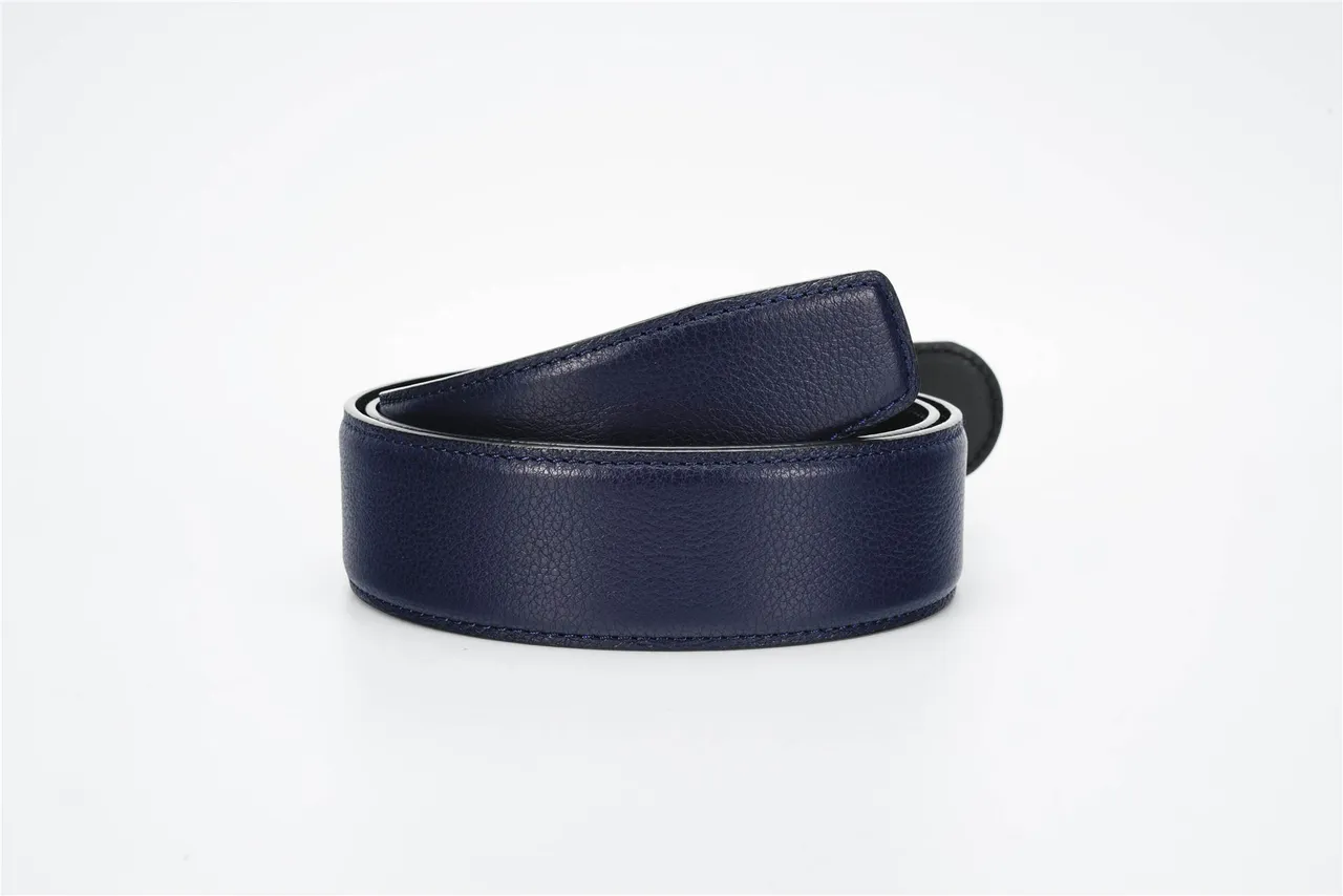 Navy Silver Eagle-Head Buckle Leather Belt 3