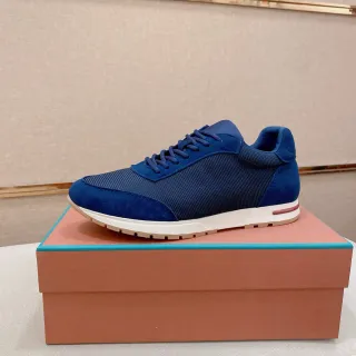 Tênis lifestyle de camurça e malha navy de topo baixo